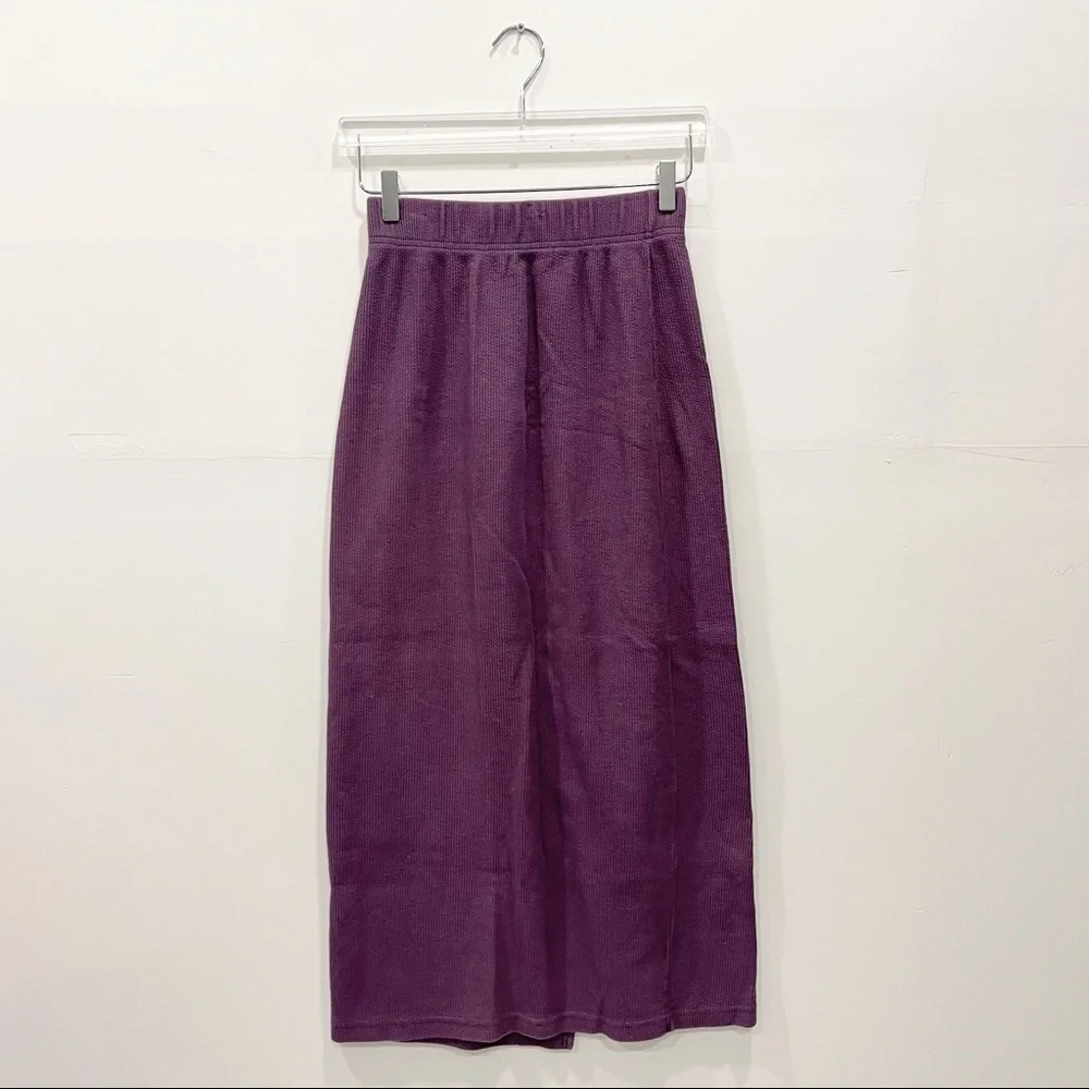 Basic Threads Ribbed Long Skirt Purple Pre-Shrunk Cotton Made In USA Medium - Picture 1 of 10